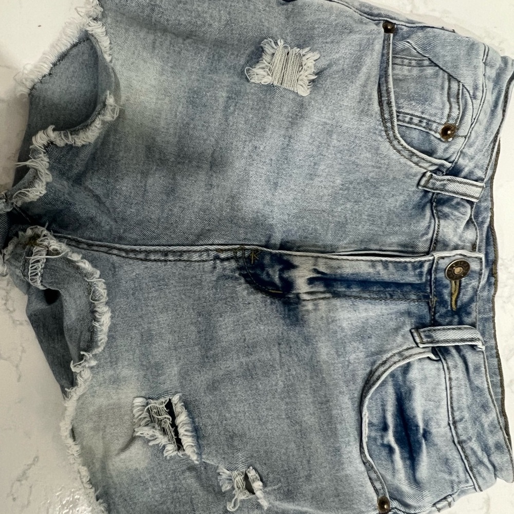 Distressed Denim Shorts